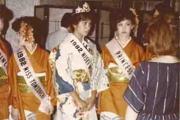 Color image from 1982 of the candidates for Los Angeles Nisei Week Queen